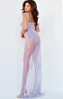 Jovani 07031 Sheer Skirt Fringe Strap Dress