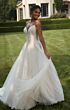 Mori Lee 2609 Pearlina Bishop Sleeve Cutout Back Bridal Gown