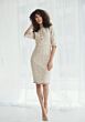 Mac Duggal 20809 High Neckline Three-Quarter Sleeve Dress