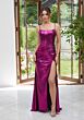 Mori Lee 49105 Slit Skirt Corset Top Metallic Dress