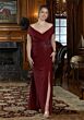 Mori Lee MGNY 72406 Portrait Neckline Slit Skirt Dress