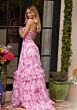 Ava Presley 40026 Ruffle Hem Front Cutout Floral Dress