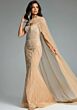 Jovani 45077 Matching Sheer Cape Scoop Neck Embellished Dress