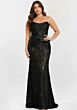 Jovani 43856 Pleated Waist Strapless Lace Corset Dress