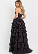 Jovani 49087 Layered Ruffle Skirt Polka Dot Dress