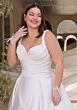 Mori Lee 3471 Amelia Pleated Skirt Beaded Neck Plus Size Wedding Dress