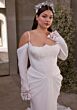Mori Lee 3472 Valeria Draped Sleeve Peaked Neck Plus Size Wedding Gown