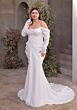 Mori Lee 3472 Valeria Draped Sleeve Peaked Neck Plus Size Wedding Gown