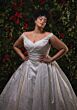 Mori Lee 1020015 Thane Off The Shoulder Brocade Draped Wedding Dress