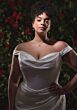 Mori Lee 1020021 Tovessa Draped Satin Skirt Court Train Bridal Dress