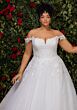Mori Lee 1020023 Tatum Lace Notched Neck Off The Shoulder Bridal Gown