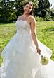 Mori Lee 3451 Santina Strapless Flounce Skirt Plus Size Wedding Dress