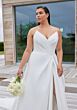 Mori Lee 3452 Stefi Draped Bodice A-Line Satin Plus Size Wedding Dress