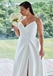 Mori Lee 3452 Stefi Draped Bodice A-Line Satin Plus Size Wedding Dress