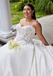 Mori Lee 3453 Sunset Basque Waist Bow Strap Plus Size Wedding Dress