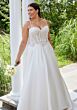 Mori Lee 3453 Sunset Basque Waist Bow Strap Plus Size Wedding Dress