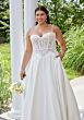 Mori Lee 3453 Sunset Basque Waist Bow Strap Plus Size Wedding Dress
