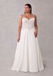 Mori Lee 3453 Sunset Basque Waist Bow Strap Plus Size Wedding Dress