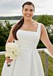 Mori Lee 3454 Sway Square Neck Pleated Skirt Plus Size Wedding Gown