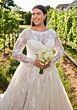 Mori Lee 3455 Shenna Lace Sleeve Illusion Neck Plus Size Wedding Gown