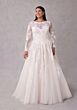 Mori Lee 3455 Shenna Lace Sleeve Illusion Neck Plus Size Wedding Gown