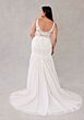 Mori Lee 3457 Silver V-Neck Scoop Back Lace Plus Size Bridal Dress