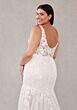 Mori Lee 3457 Silver V-Neck Scoop Back Lace Plus Size Bridal Dress