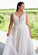 Mori Lee 3459 Sequoia Plunging Neck V-Back Plus Size Bridal Dress