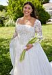 Mori Lee 3462 Sola Illusion Sleeve Basque Waist Plus Size Bridal Gown