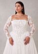 Mori Lee 3462 Sola Illusion Sleeve Basque Waist Plus Size Bridal Gown