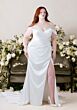 Mori Lee 1020004 Canna High Slit Draped Bodice Plus Size Wedding Gown