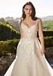 Mori Lee 4469 Romana Lace Corset Bodice A-Line Wedding Gown