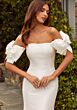 Mori Lee 4475 Raven Bow Back Strapless Bridal Dress