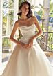Mori Lee 1364 Theodora Button Back Draped Bodice Wedding Dress