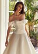 Mori Lee 1364 Theodora Button Back Draped Bodice Wedding Dress