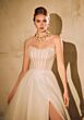 Mori Lee 15062 Tara Cowl Neck Corset Bodice Wedding Dress