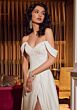 Mori Lee 15066 Thea Draped Sleeve Corset Bodice Wedding Gown