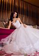 Mori Lee 15067 Tracy Flounce Skirt Draped Bodice Wedding Gown