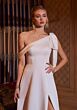 Mori Lee 15071 Tiernan Asymmetric Neck Shoulder Bow Bridal Dress