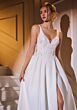 Mori Lee 15074 Tilly Plunging Neck Pleated Skirt Bridal Dress