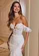 Mori Lee 2645 Rory Plunging Neck Ruffle Sleeve Wedding Gown