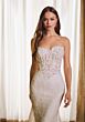 Mori Lee 2647 Rochelle Scalloped Neck Petal Train Wedding Gown