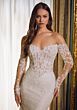 Mori Lee 2647 Rochelle Scalloped Neck Petal Train Wedding Gown
