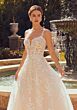 Mori Lee 2651 Robin Plunging Neck Applique Strap Wedding Gown