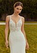 Mori Lee 2658 Raquel Plunging Neck Petal Train Bridal Dress