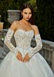 Mori Lee 2667 Reagan Basque Waist Gauntlet Sleeve Bridal Gown