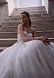 Mori Lee 1400 Analisa Scalloped Drop Waist Ruched Top Wedding Dress