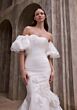 Mori Lee 1407 Aelina Watteau Train Puff Sleeve Bridal Dress