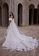 Mori Lee 1407 Aelina Watteau Train Puff Sleeve Bridal Dress