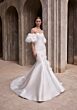 Mori Lee 1407 Aelina Watteau Train Puff Sleeve Bridal Dress